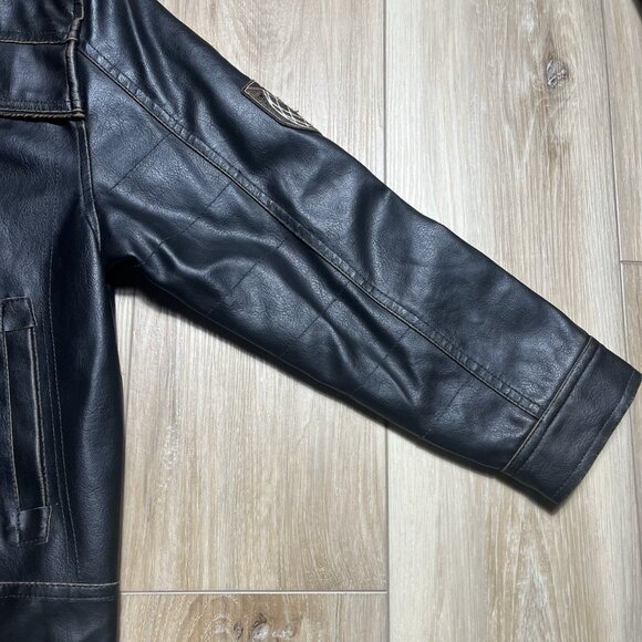 Hemisphere Brown Faux Leather Boys Jacket - Size 7 - Picture 12 of 16